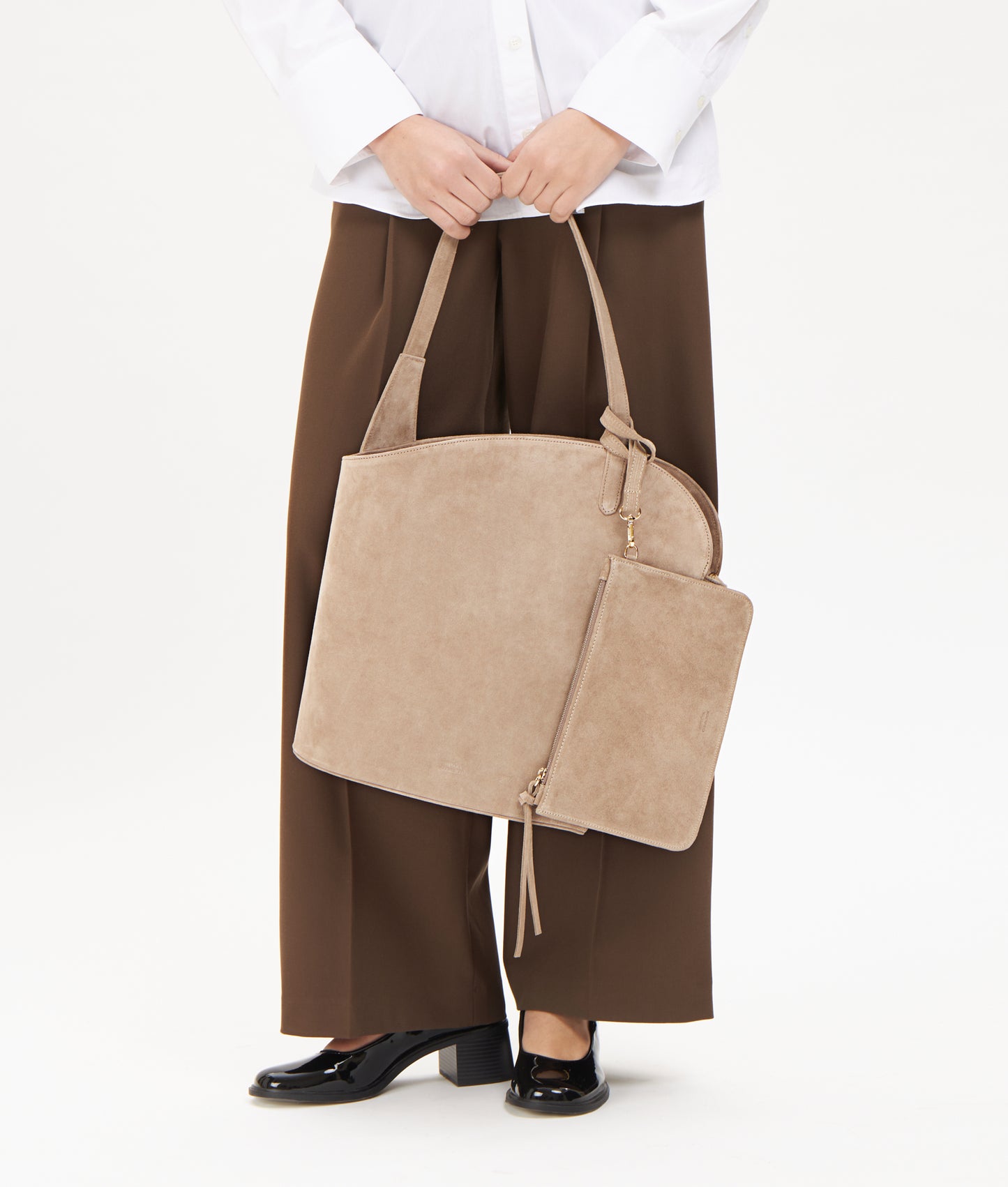 Everyday zip pouch suede