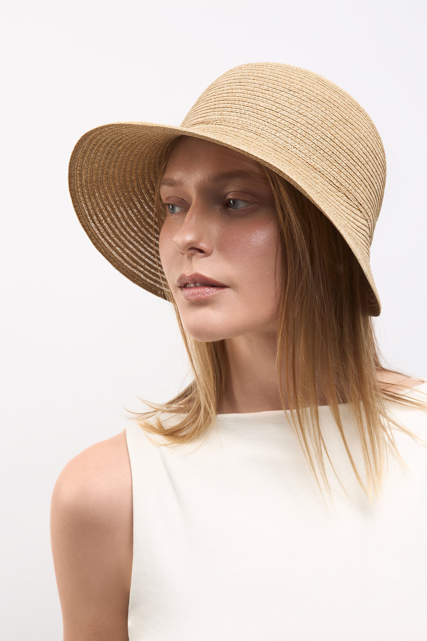 Paper hat with crossed brim