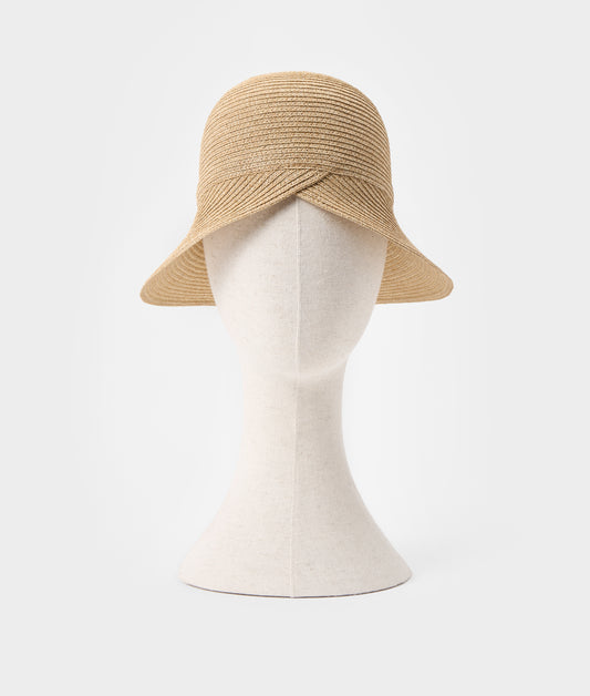 Paper hat with crossed brim
