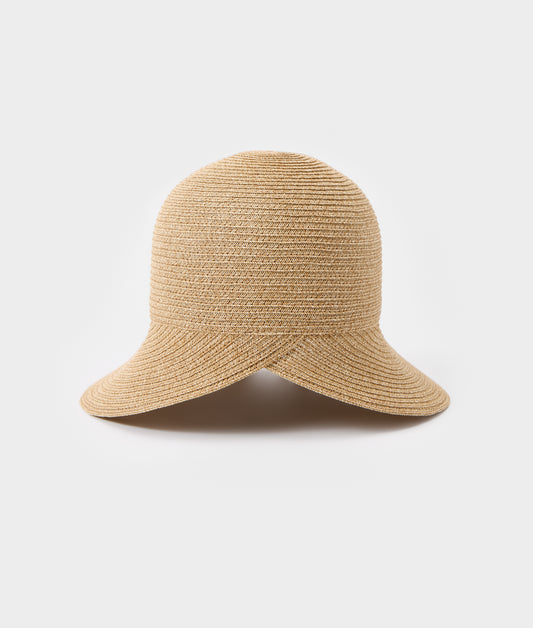 Paper hat with crossed brim